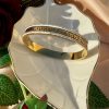 Stainless Steel waterproof jewelry 18k Gold Greek Key Bangle Handcuff