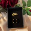 Stainless Steel Minimalist Trendy Geometric Chain 18k Gold Plated Ring for Women
