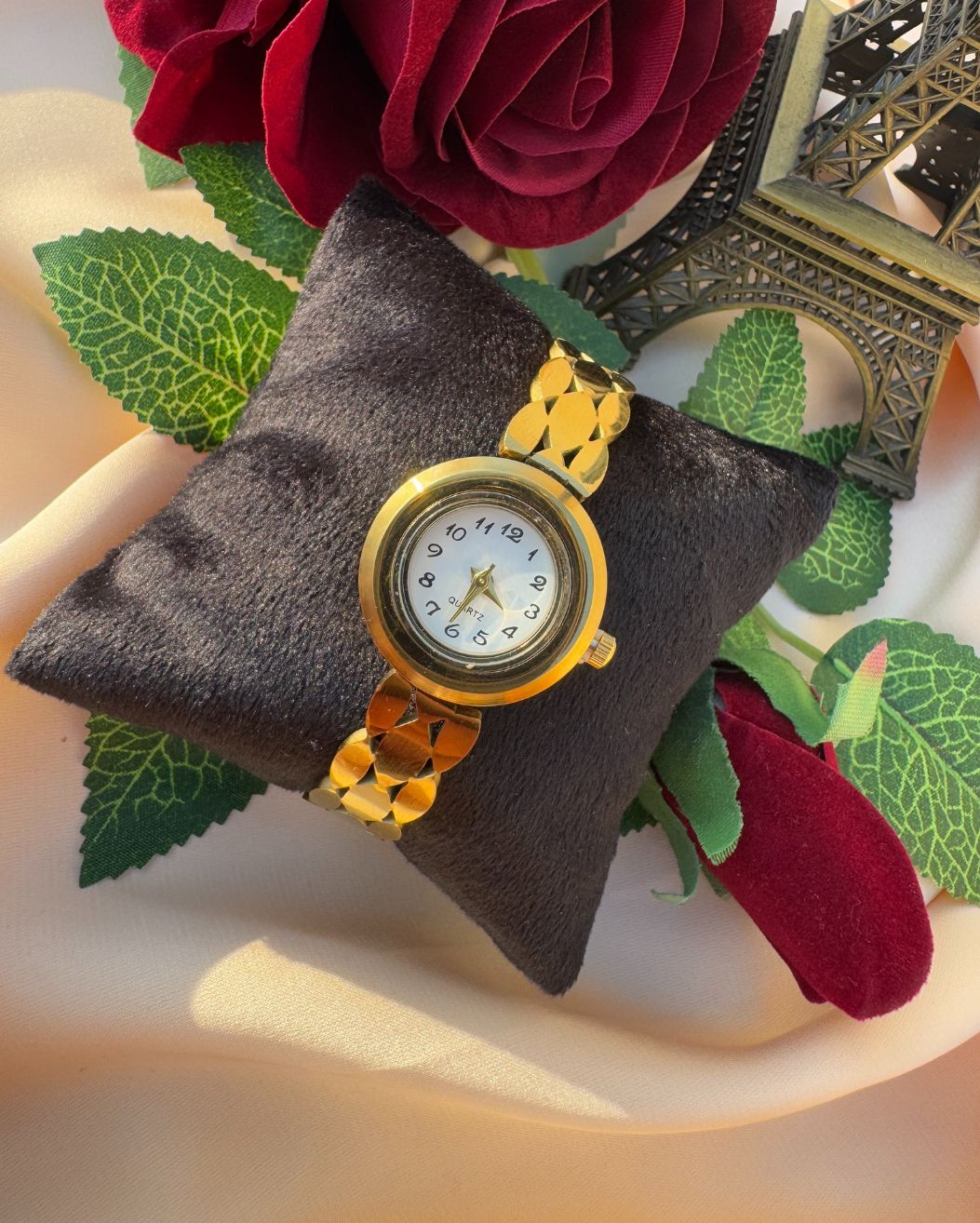 Waterproof Stainless Steel 18k Gold Plated Watch Handcuffs For Girls
