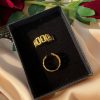 Minimalist Trendy Geometric Chain Gold Plated Ring for Women