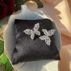 Fashion Luxury Top Quality Crystal Cubic Zircon Butterfly Earrings