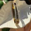 Stainless Steel 18k Gold Greek Key Bangle Handcuff