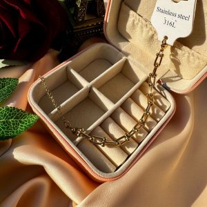 Stainless Steel Gold Plated Chunky Chain Bracelet for Women