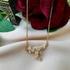 Stainless steel Zircon Vine Leaves Pendant Necklace