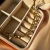 Stainless Steel 18 Gold Plated Chunky Chain U Shape Linked Bracelet for Women