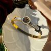 Stylish Anti Tarnish Torry Buckle Stainless Steel Handcuff Bangle for Women