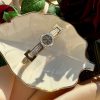 Stylish Waterproof Anti Tarnish Torry Buckle Stainless Steel Handcuff Bangle for Women