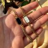 Minimal Chic Black & White Chain Bracelets – 18K Gold Plated Waterproof