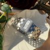 Elegant Silver Stainless Steel Cuff Bracelet with Mother of Pearl Centre