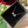 Anti tarnish Waterproof 18K Gold Plated Stainless Steel Heart Initial Necklace for Women & Girls