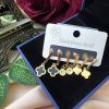 Set of 3 Gold Plated Titanium Stainless Steel Tops Earrings For Girls