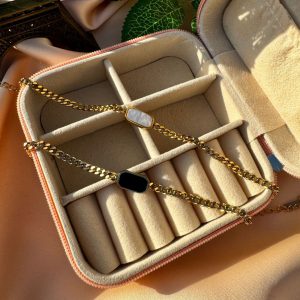 Minimal Chic Black & White Chain Bracelets – 18K Gold Plated