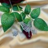 Zirconia Silver Short Necklace & Earrings jewelry Set – Elegant Floral Design