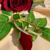 Gold Stainless Steel Stone Nail Handcuff For Women