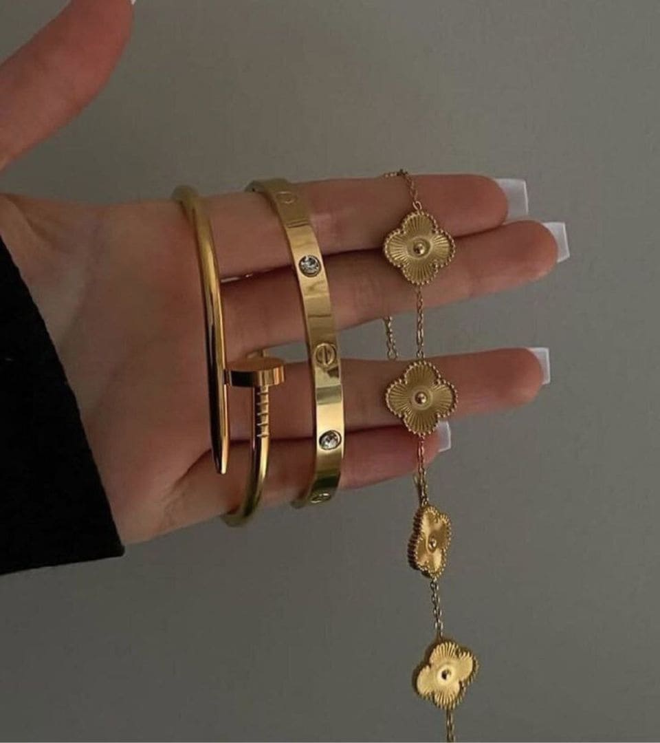 Stainless Steel Trendy Handcuff Bracelet Stack