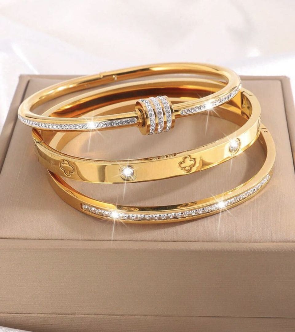 Stainless Steel Non Tarnish Waterproof 18k Gold Plated Handcuffs